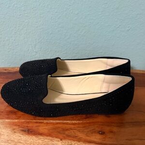 Black flats with rhinestones
